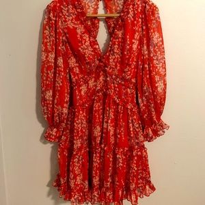 Red ruffle dress